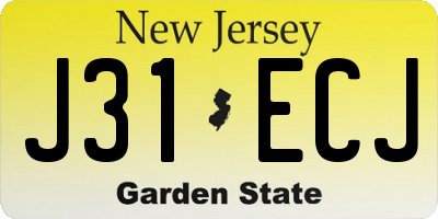 NJ license plate J31ECJ