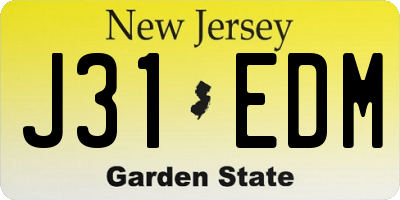NJ license plate J31EDM