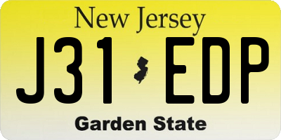NJ license plate J31EDP