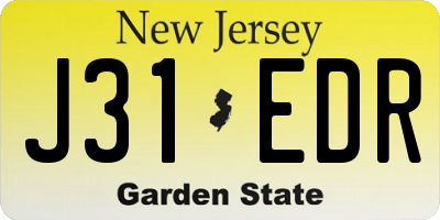 NJ license plate J31EDR