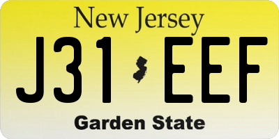 NJ license plate J31EEF