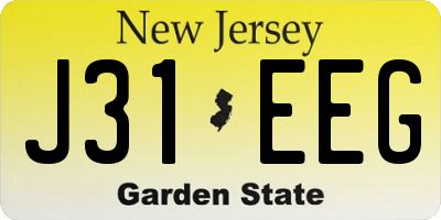 NJ license plate J31EEG