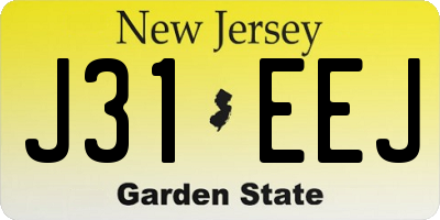NJ license plate J31EEJ