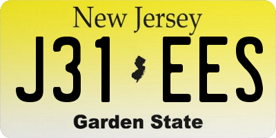 NJ license plate J31EES