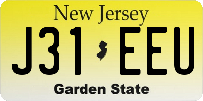 NJ license plate J31EEU