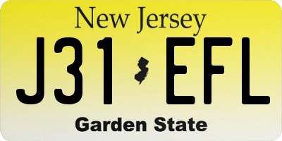 NJ license plate J31EFL
