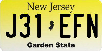 NJ license plate J31EFN
