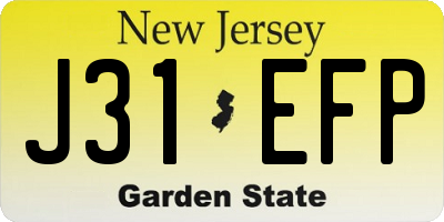 NJ license plate J31EFP