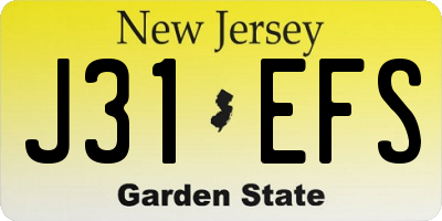 NJ license plate J31EFS