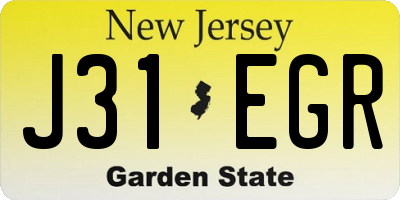 NJ license plate J31EGR