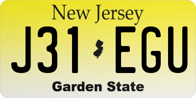 NJ license plate J31EGU