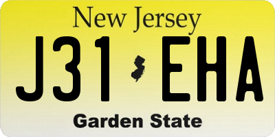 NJ license plate J31EHA