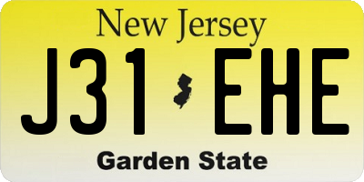 NJ license plate J31EHE