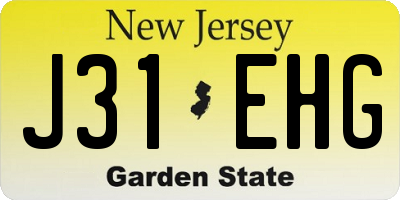 NJ license plate J31EHG