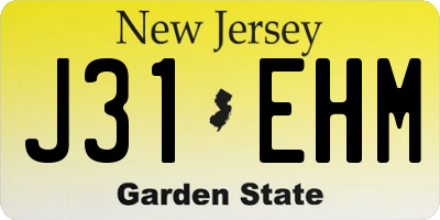 NJ license plate J31EHM