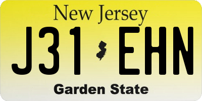 NJ license plate J31EHN