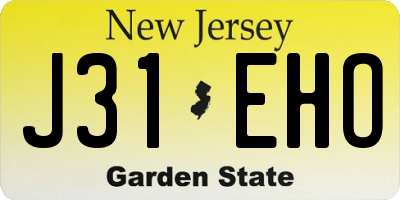 NJ license plate J31EHO