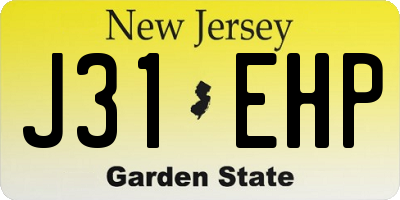 NJ license plate J31EHP