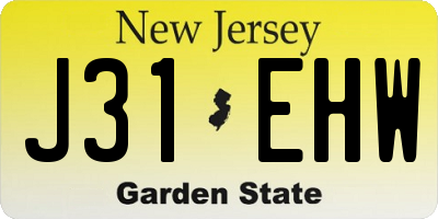 NJ license plate J31EHW