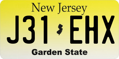 NJ license plate J31EHX