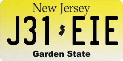 NJ license plate J31EIE