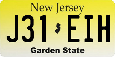 NJ license plate J31EIH