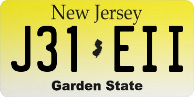 NJ license plate J31EII