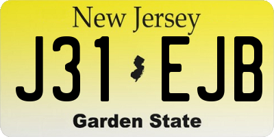 NJ license plate J31EJB