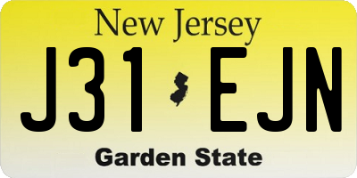 NJ license plate J31EJN