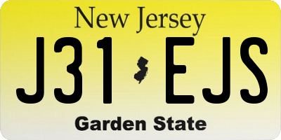 NJ license plate J31EJS