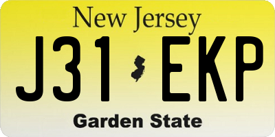 NJ license plate J31EKP