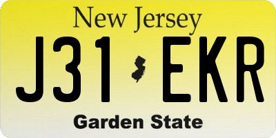 NJ license plate J31EKR