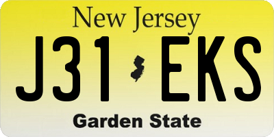 NJ license plate J31EKS