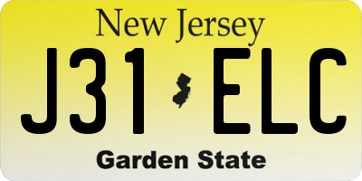 NJ license plate J31ELC