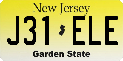 NJ license plate J31ELE