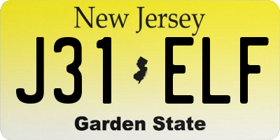 NJ license plate J31ELF