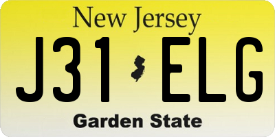 NJ license plate J31ELG