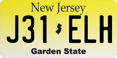 NJ license plate J31ELH