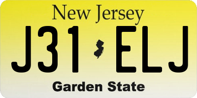 NJ license plate J31ELJ