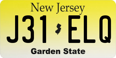 NJ license plate J31ELQ
