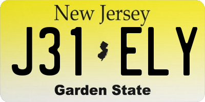NJ license plate J31ELY