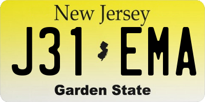 NJ license plate J31EMA