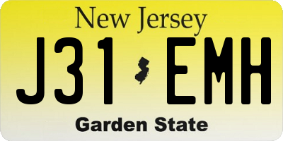 NJ license plate J31EMH