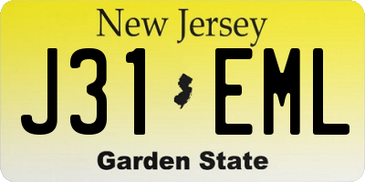 NJ license plate J31EML