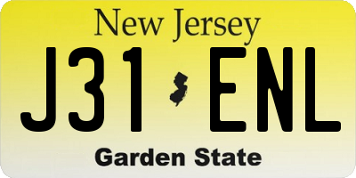 NJ license plate J31ENL