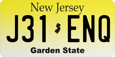 NJ license plate J31ENQ