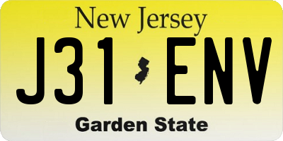 NJ license plate J31ENV