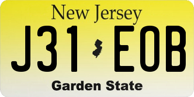NJ license plate J31EOB