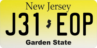 NJ license plate J31EOP