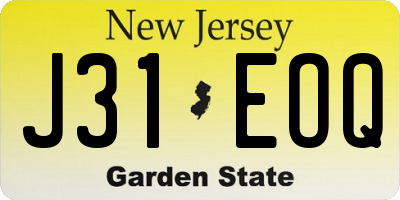NJ license plate J31EOQ